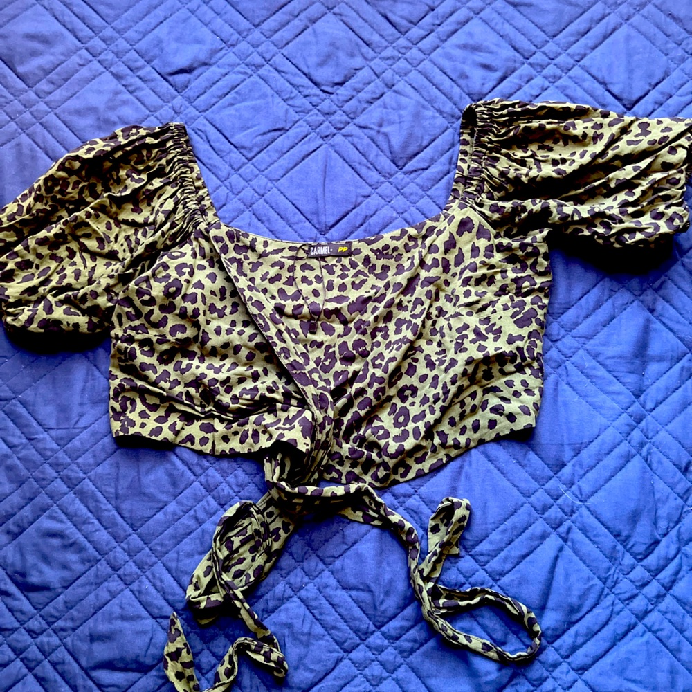 Green Animal Tie Top